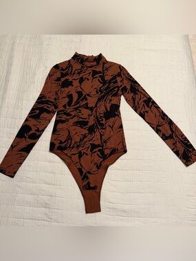 a new day Brown & Black Marble Long Sleeve Bodysuit